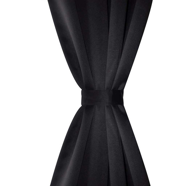 VIDAXL -Vorhänge mit Metallringen Blackout 135x175 cm schwarz 2 STs