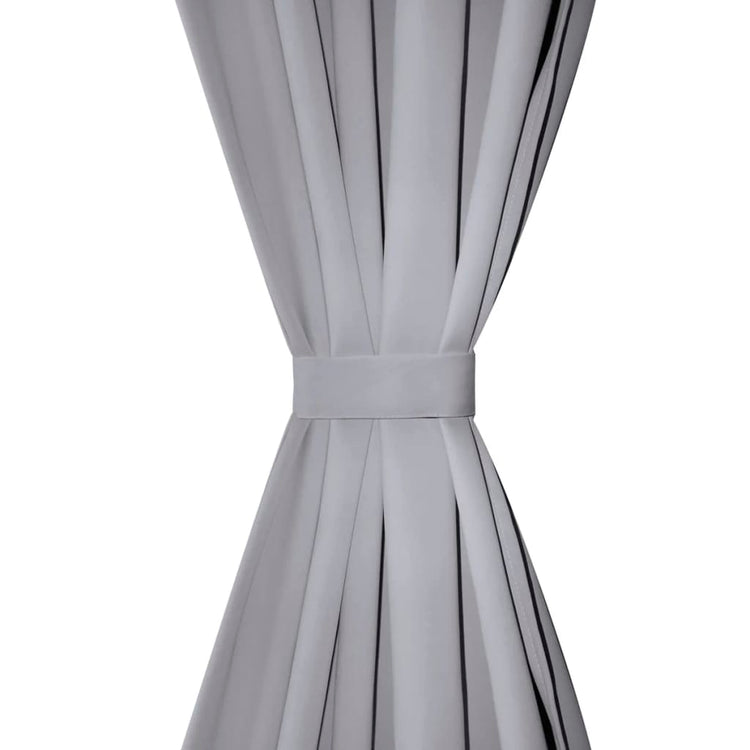 VIDAXL -Vorhänge mit Metallringen Blackout 135x175 Grau 2 PCs