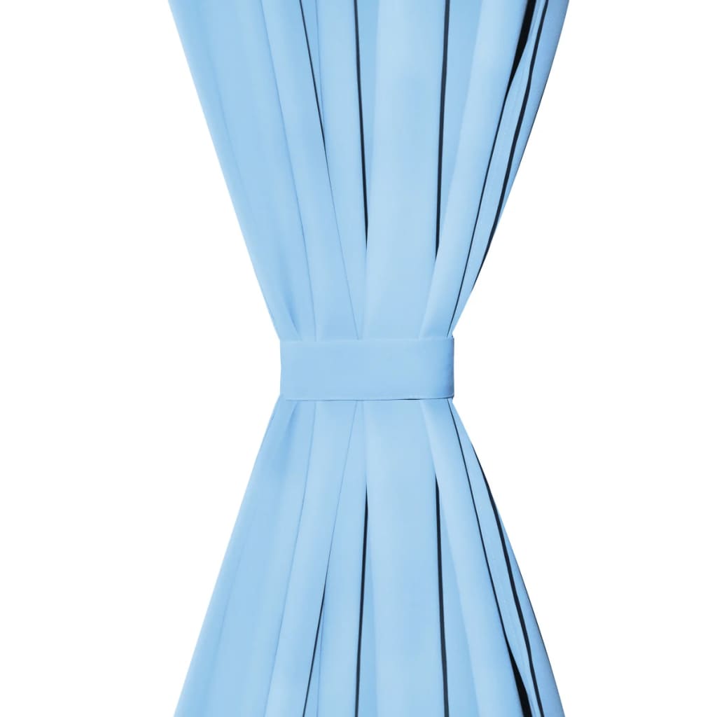 VIDAXL-Mikrosatinvorhänge mit Schleifen 140x175 cm türkis 2 STs