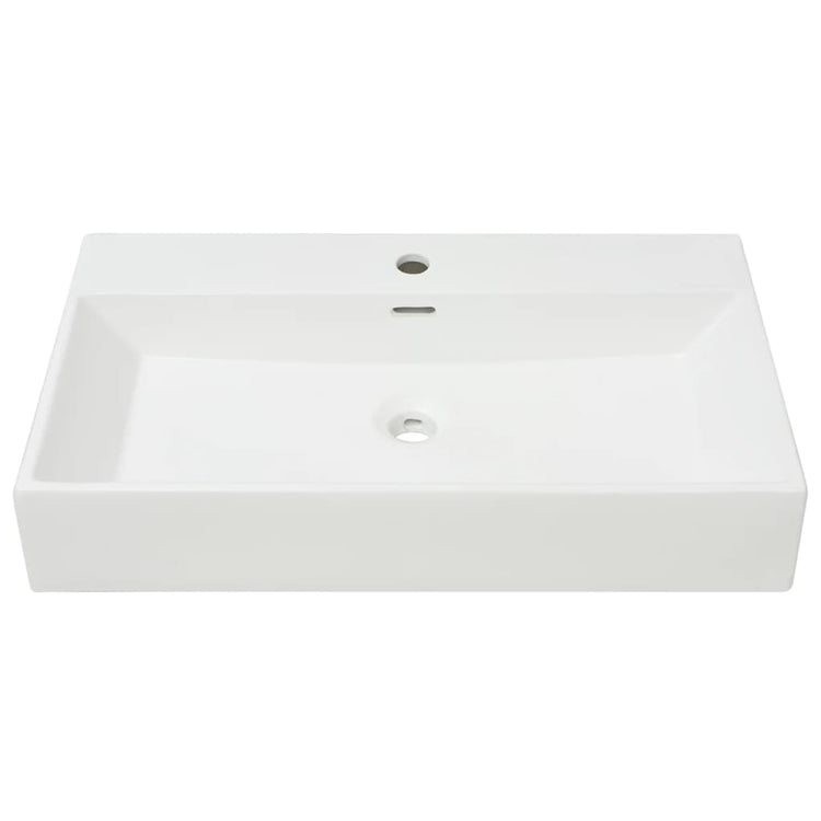 VIDAXL WASHBAIN mit Taphole White 76x42.5x14,5 cm Muermiek