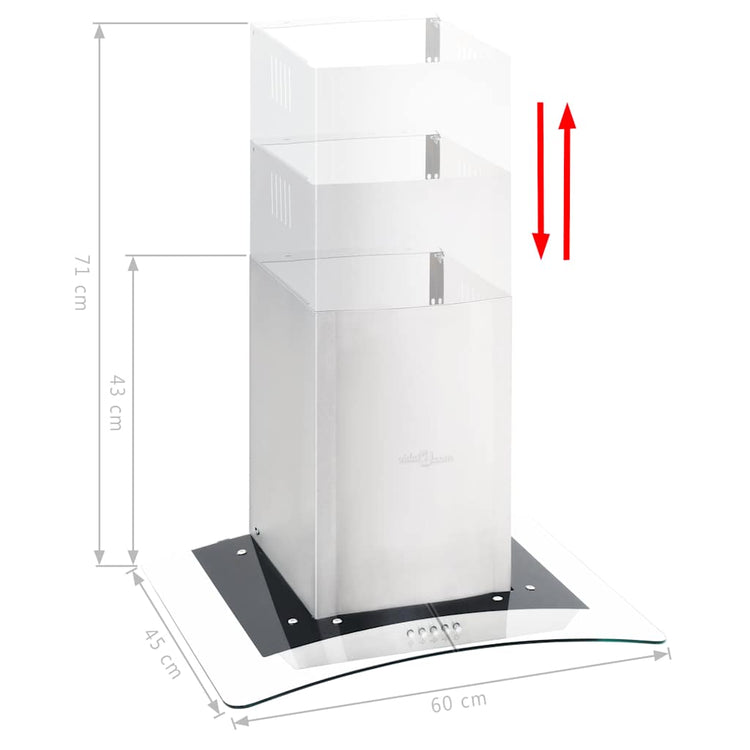 Vidaxl Wandextraktionshaube 756 m³ U LED 60 cm Edelstahl