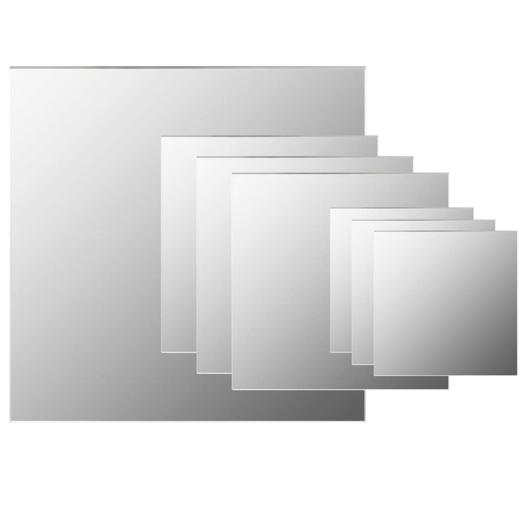 Vidaxl Wandspiegel quadratische Glas 7 Sts