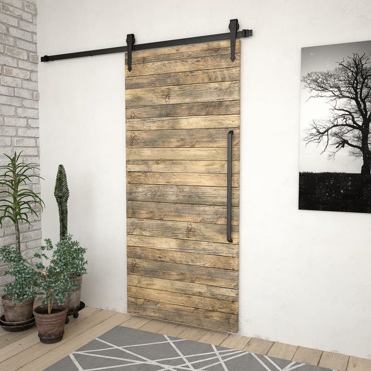 Vidaxl -Box mit Teilen für Schiebetür 183 cm Stahl schwarz