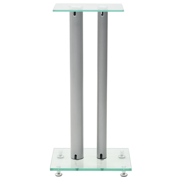 Vidaxl Lautsprecherstandards Säulendesign Temperiertes Glas Silber 2 STs