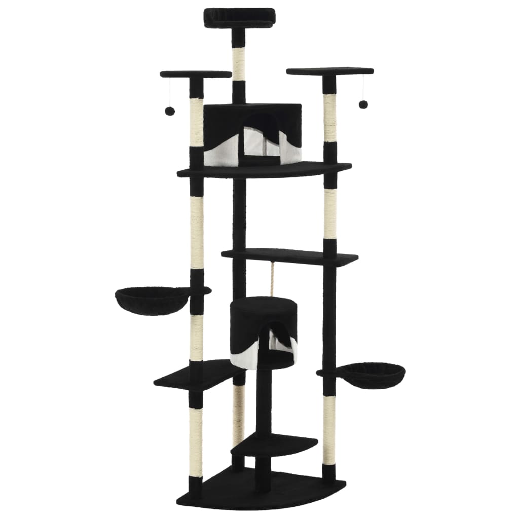 Vidaxl -Katzenkratzerpfosten mit Sisal -Kratzern 203 cm schwarz und weiß
