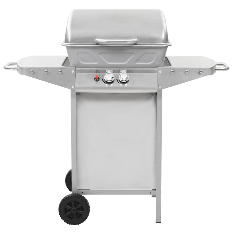 Vidaxl Gasbarbecue und Grill mit 2 Kochzonen Edelstahl Silber