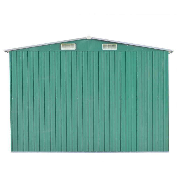 Vidaxl Garden Shed 257x392x181 cm Metallgrün