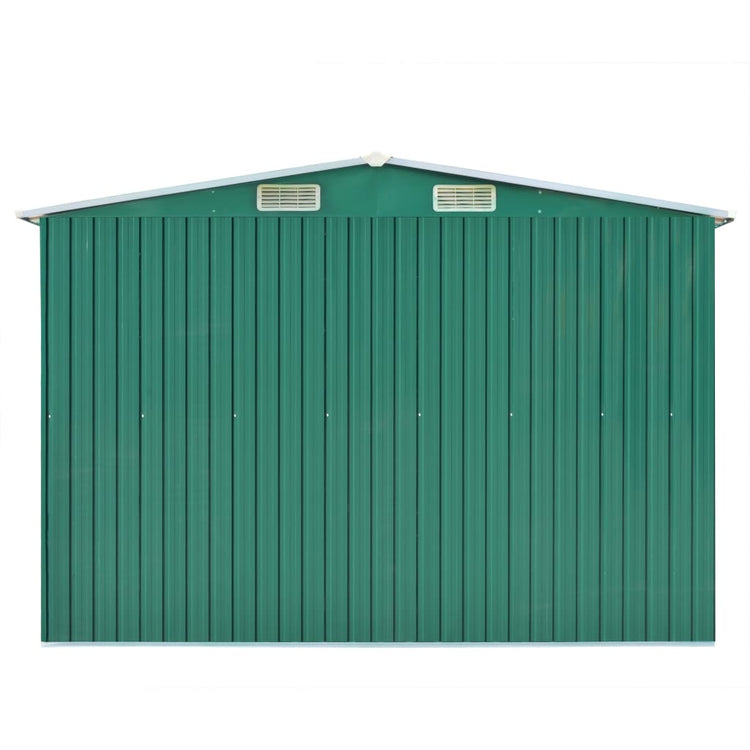 Vidaxl Garden Shed 257x489x181 cm Metallgrün