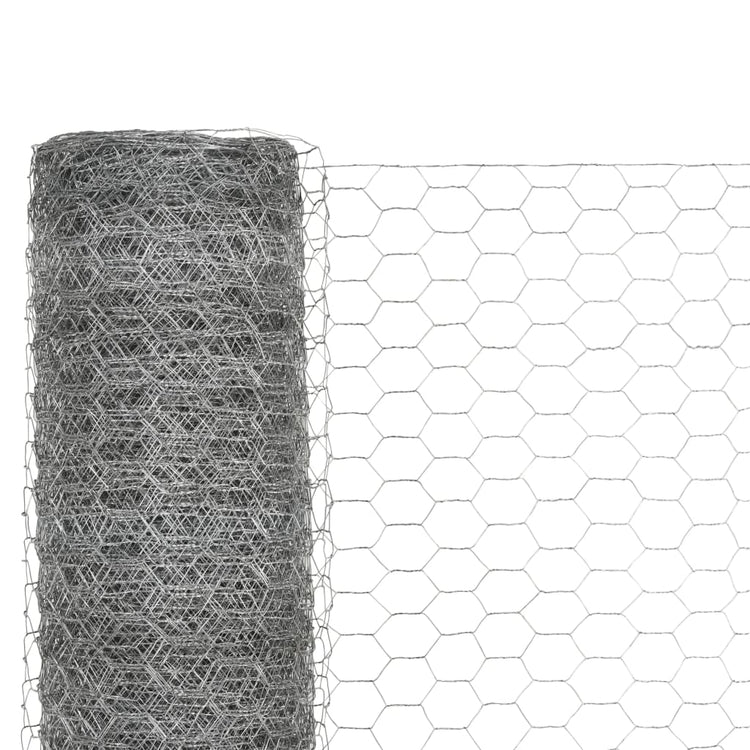 Vidaxl -Hühnerdraht 25x1,2 m verzinkter Stahl silberfarben