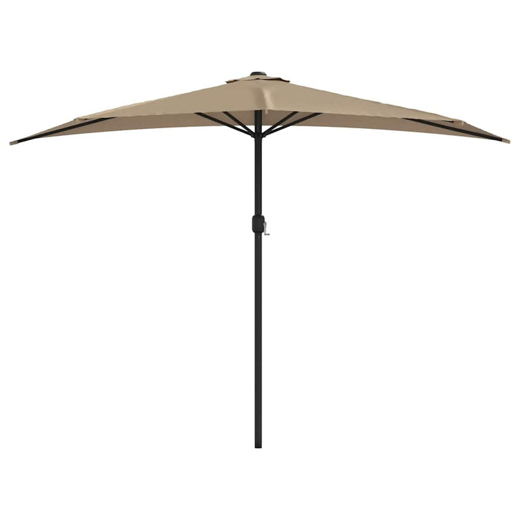 Vidaxl Balkon Parasol halb mit Aluminiumpol 300x155 cm Taupe