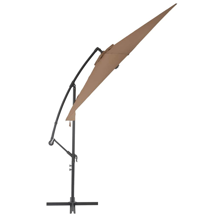 Vidaxl -schwimmendes Parasol mit Aluminiumpol 300 cm Taupe