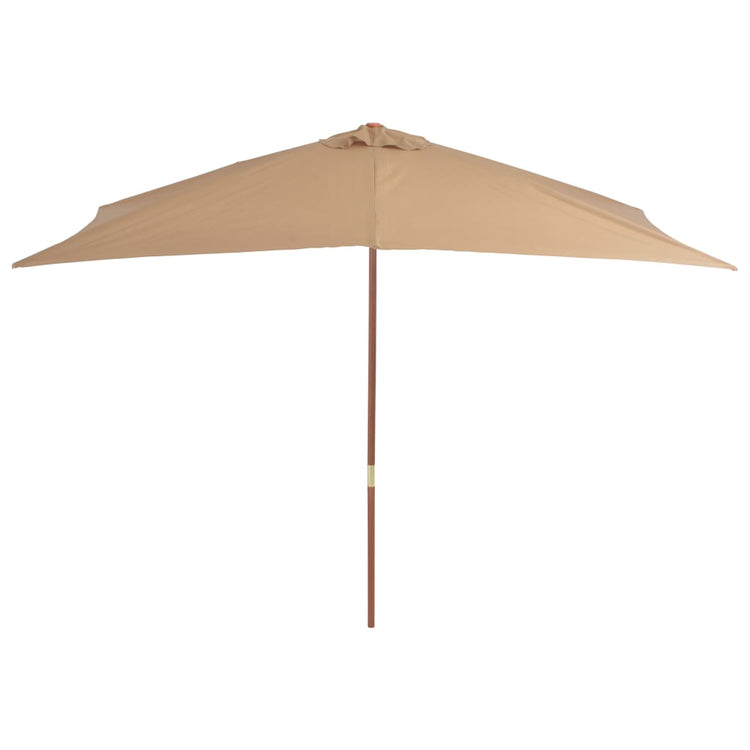 Vidaxl -Parasol mit Holzstange 200x300 cm Taupe