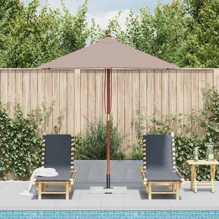 Vidaxl -Parasol mit Holzstange 150x200 cm Taupe