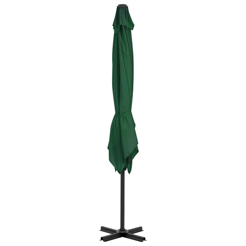 Vidaxl -schwimmendes Parasol mit Aluminiumpol 250x250 cm Grün