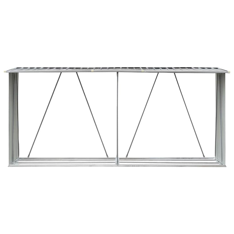 Vidaxl Brennholzschuppen 330x84x152 cm verzinkter Stahl grau