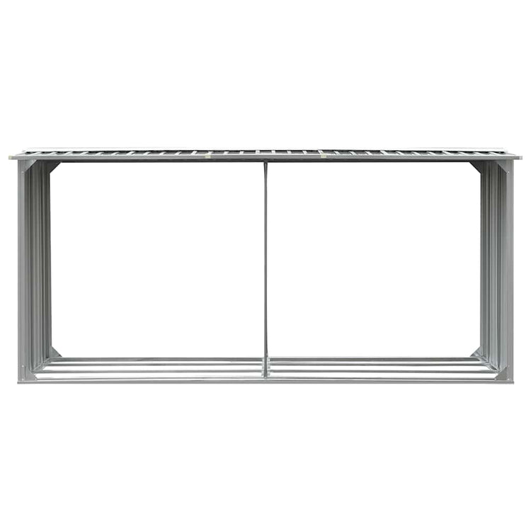 Vidaxl Brennholzschuppen 330x92x153 cm verzinkter Stahl grau