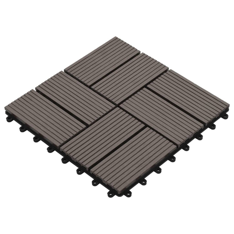 VIDAXL -Terrassenfliesen 30x30 cm 1 m² HKC Dunkelbraun 11 STs