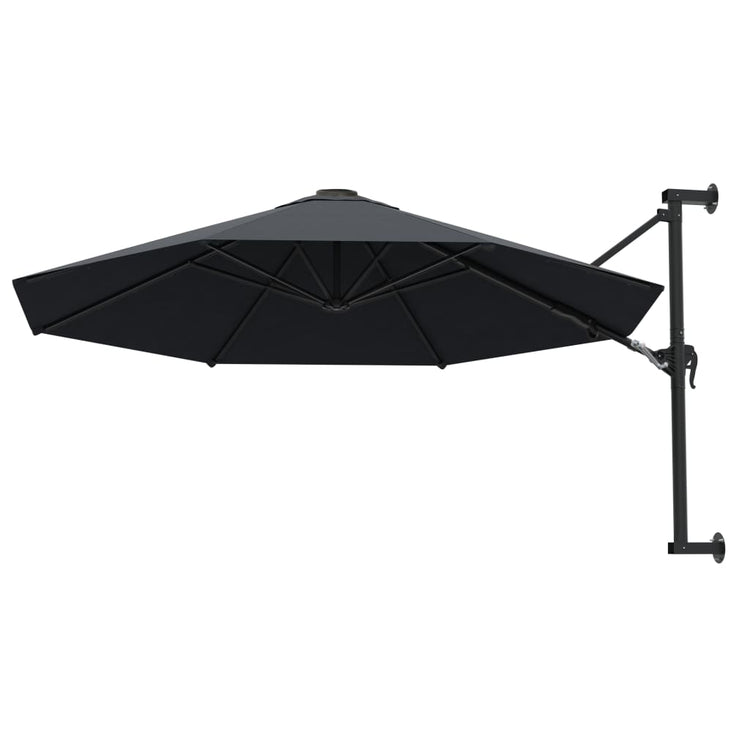 Vidaxl -Wandparasol mit Metallpol 300 cm Anthrazit