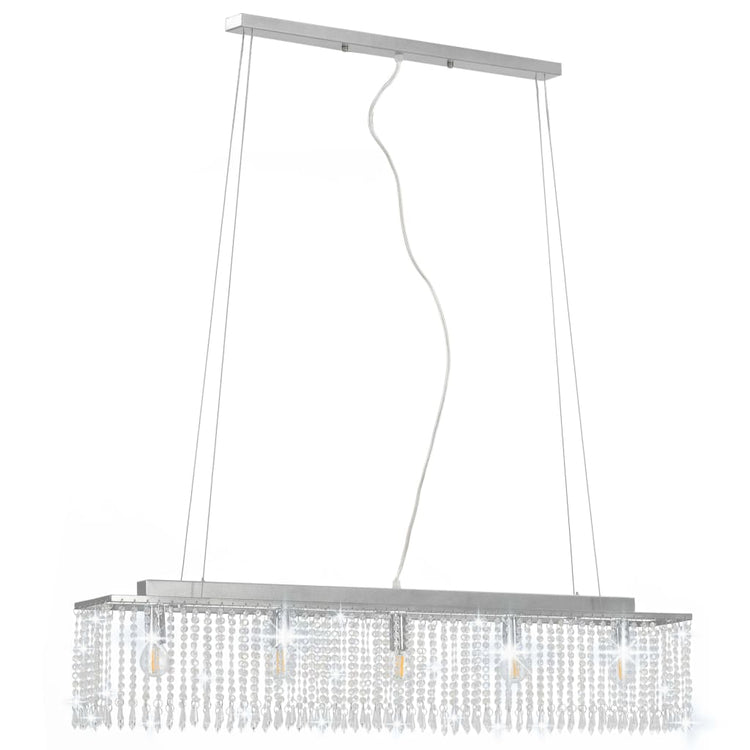 Vidaxl Deckenlampe mit Kristallperlen 104 cm silberfarben