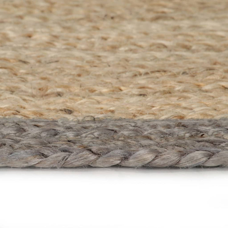 Vidaxl Teppich handgefertigt mit grauer Kante 150 cm Jute