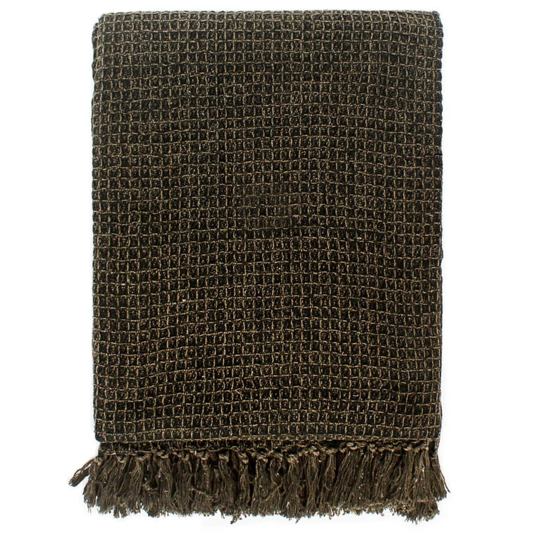 Vidaxl Plaid 220x250 cm Baumwoll -Anthrazit und Braun