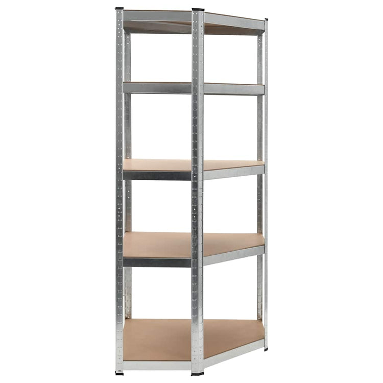 Vidaxl Eckregal 5-layer-Stahl und verarbeitetes Holz Silberfarben