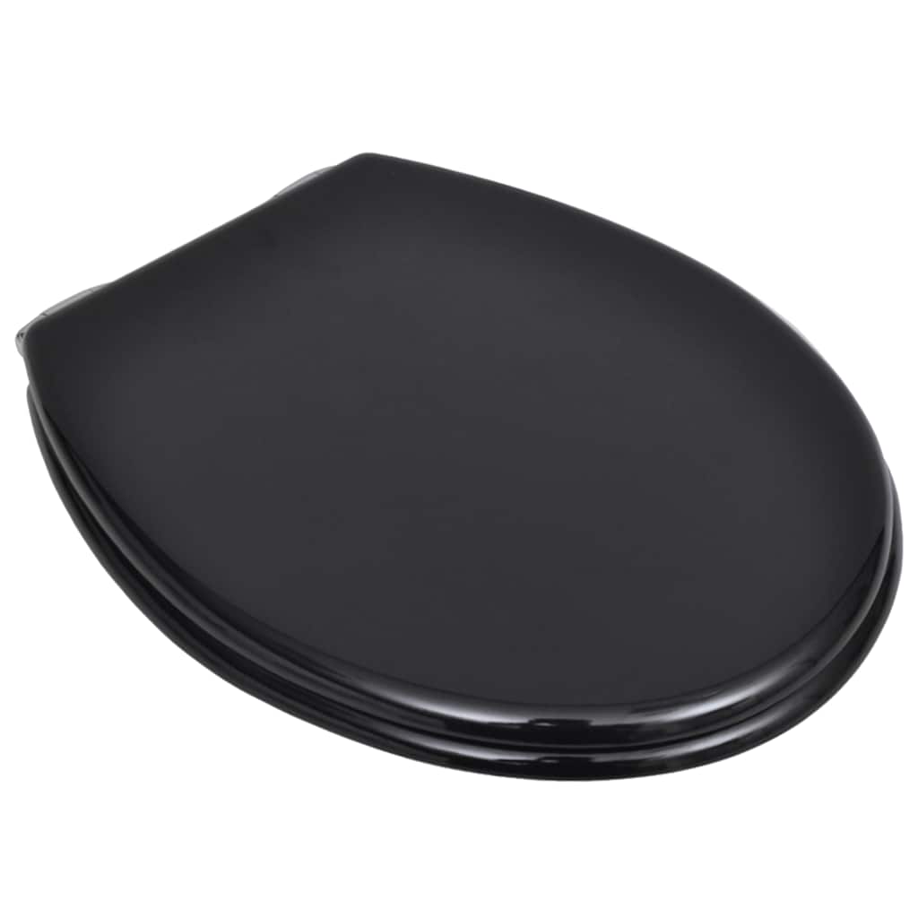 Vidaxl Toilettensitz mit weicher Abdeckung 2 ST MDF Schwarz