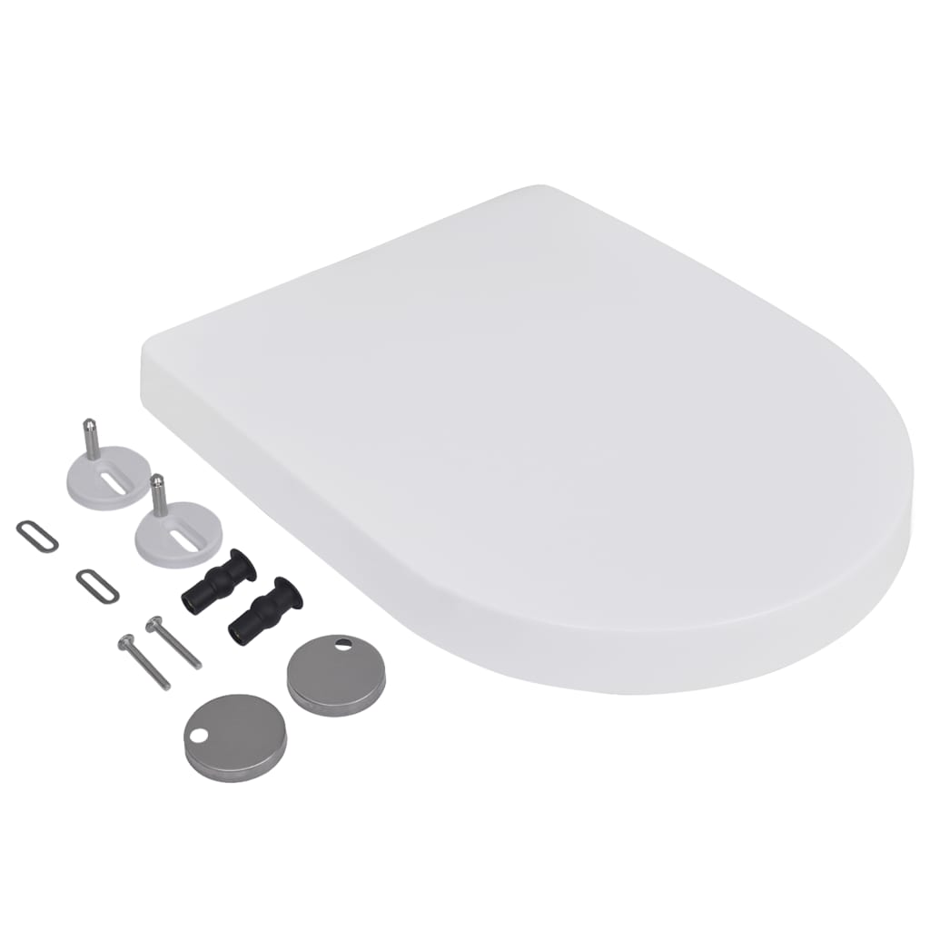 Vidaxl-Toilettensitze mit weichen Deckel 2 St Kunststoff weiß