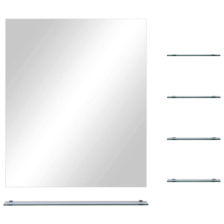 Vidaxl Wandspiegel mit 5 Regalen 50 x 60 cm Silberfarbe