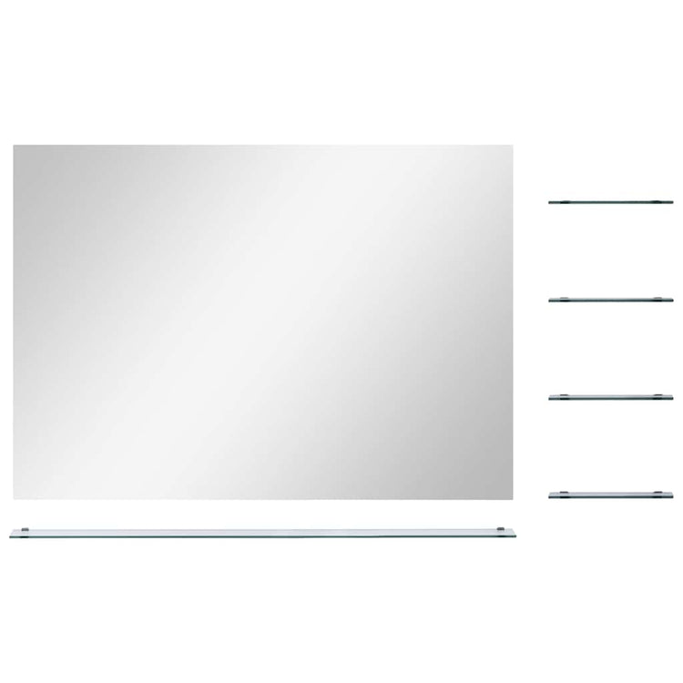 Vidaxl Wandspiegel mit 5 Regalen 80x60 cm Silberfarbe