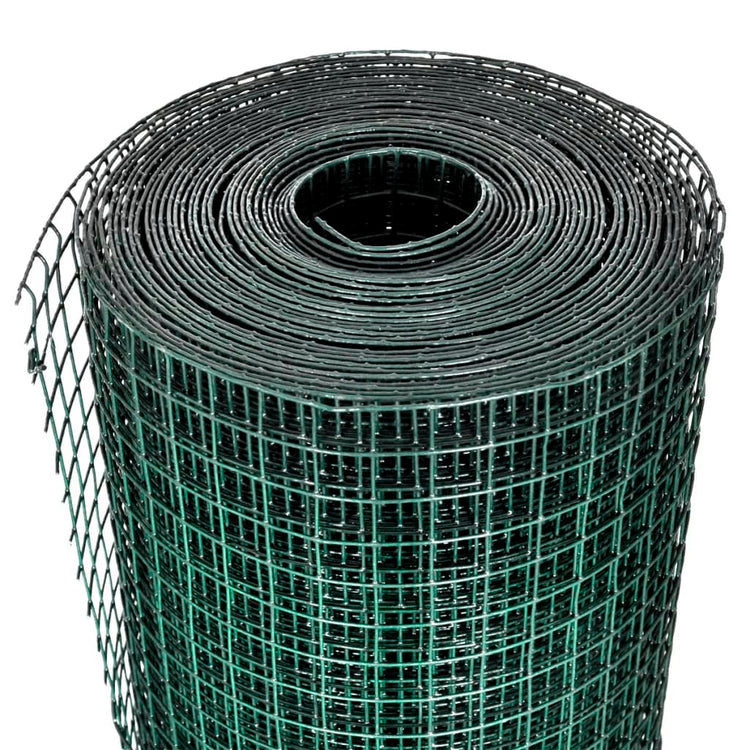 Vidaxl -Hühnerdraht 10x1 m verzinkter Stahl mit PVC -Beschichtung grün