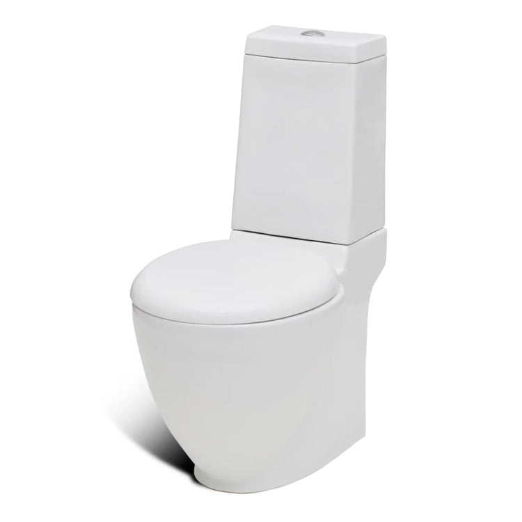 Vidaxl Toiletten Bidet Set stehend Keramik Weiß