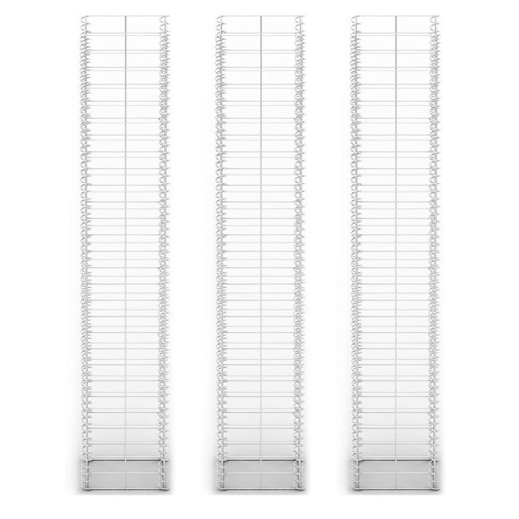 VIDAXL 3-teiliger Schans Korbset 25x25x150 cm verzinkter Draht
