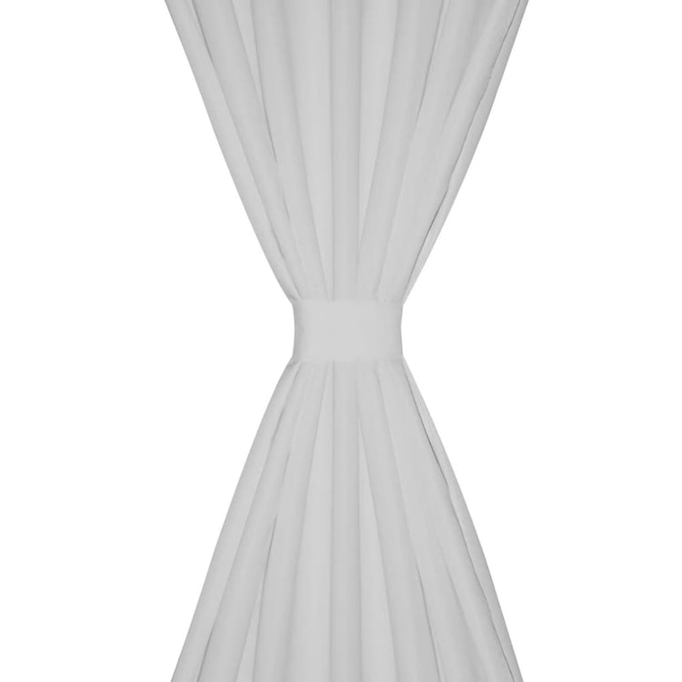 Vidaxl Micro-Satin-Vorhänge mit Ringen 140 x 225 cm 2 Stücke (weiß)