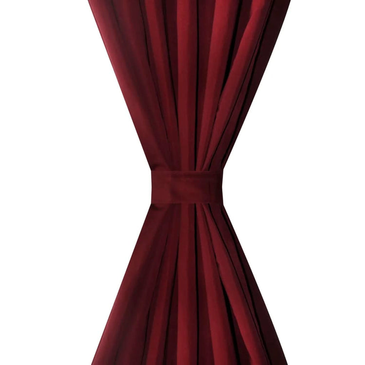VIDAXL MICRO-SATIN-Vorhänge mit Ringen 140 x 225 cm 2 Stücke (Weinrot)