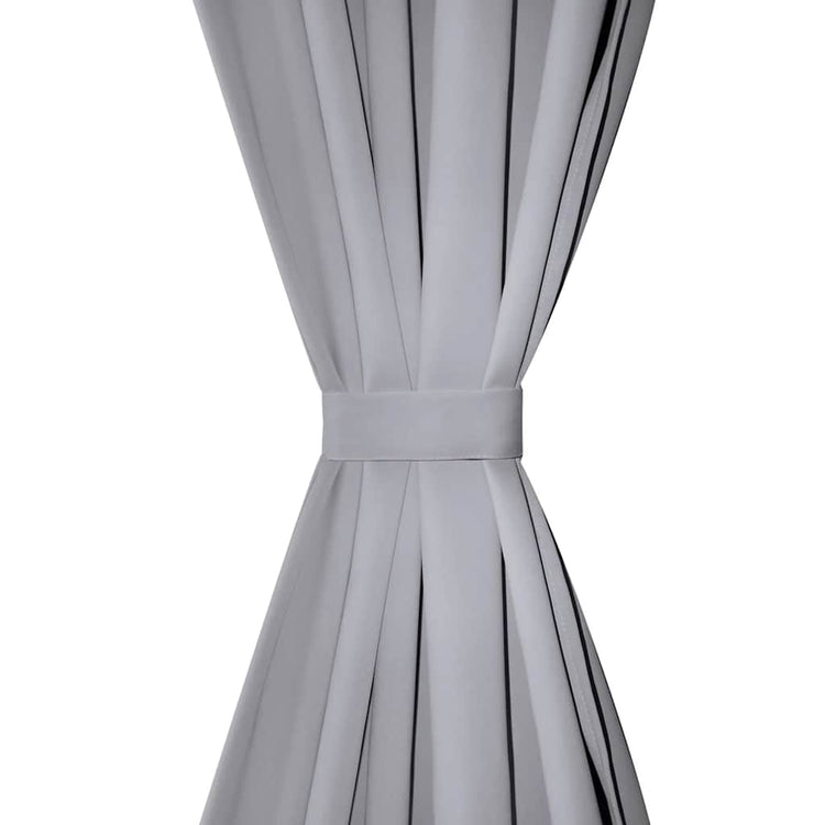 VIDAXL -Vorhänge mit Metallringen 135 x 245 cm 2 Stücke (grau)