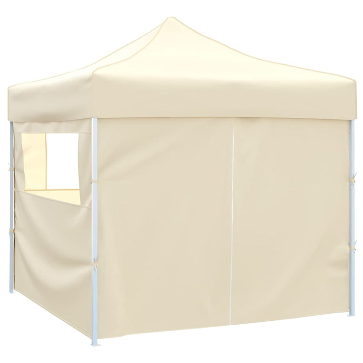 Vidaxl -Klappzelt mit 4 Seitenwänden 3x3 m Creme
