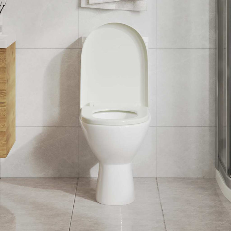 Vidaxl Toilettensitz Soft-Close mit schnell veröffentlichen Design quadratisch weiß