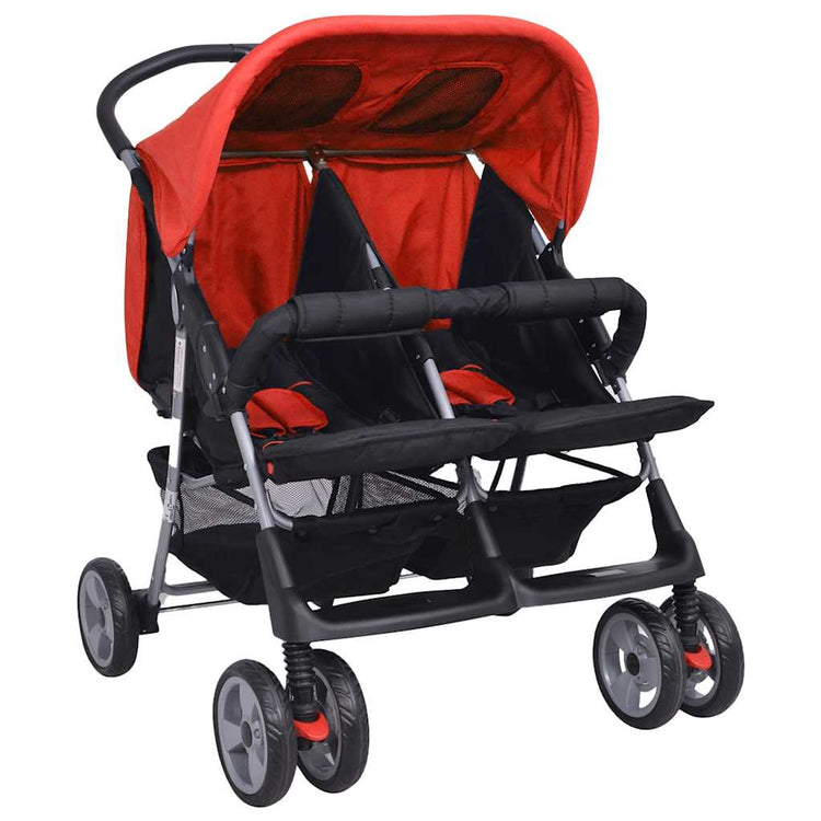 Vidaxl Twin Car Steel Rot und Schwarz