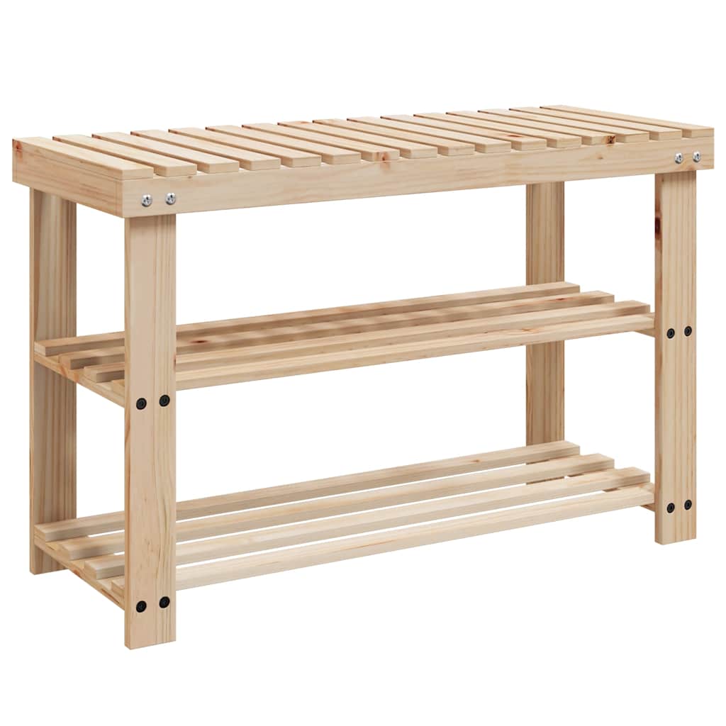 Vidaxl -Schuhregale mit Sofa 2 PC Massivholz