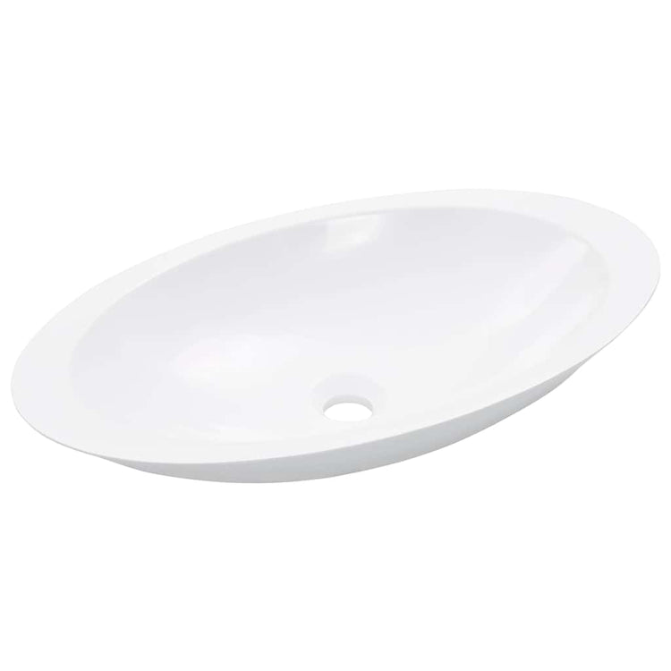Vidaxl Washbeasin 59.3x35.1x10.7 cm Mineralguss Marmorguss Weiß