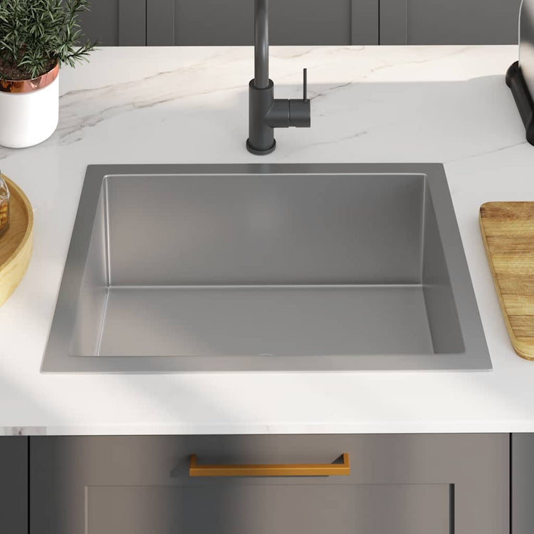 Vidaxl Sink handgefertigt Edelstahl