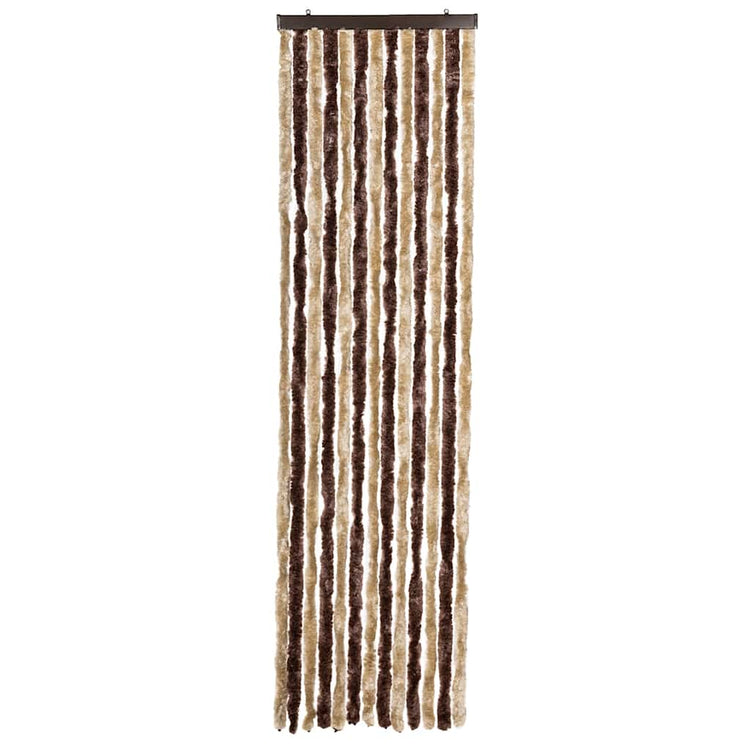 Vidaxl Fly Vorhang 56x185 cm Chenille Beige und hellbraun