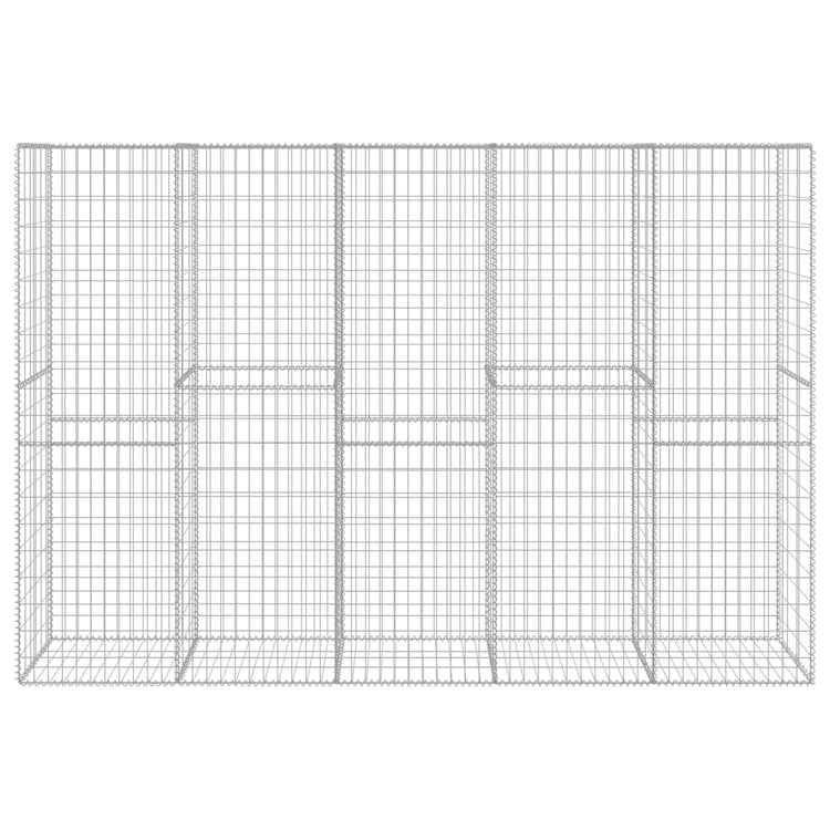 Vidaxl Schanskorf Wand mit Deckel 300x50x200 cm verzinkter Stahl