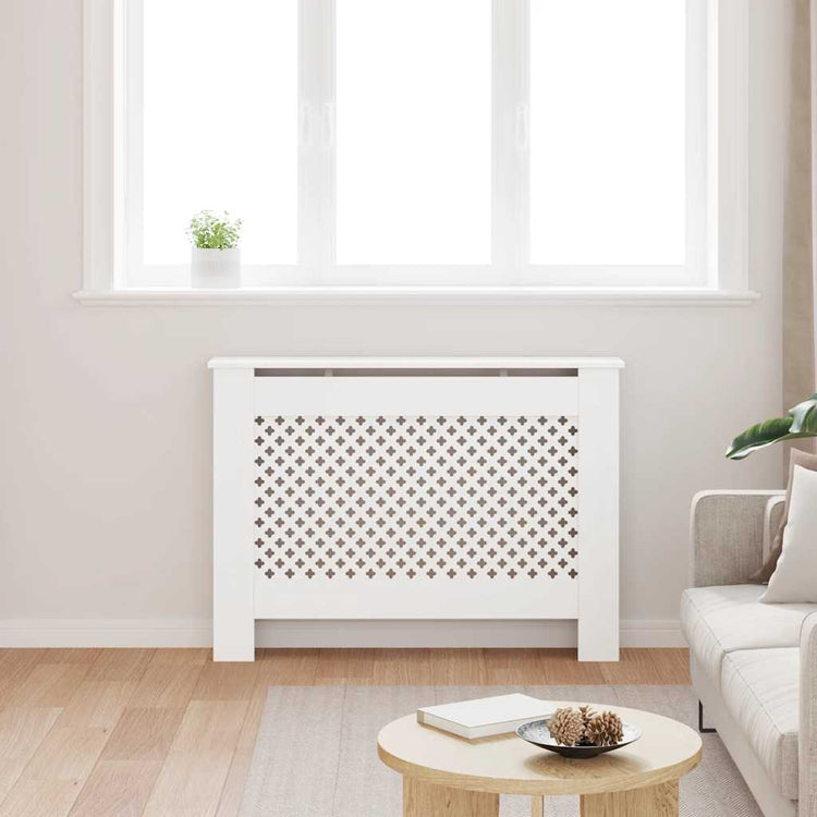 VIDAXL -Radiatorkonstruktion 112x19x81.5 cm MDF Weiß