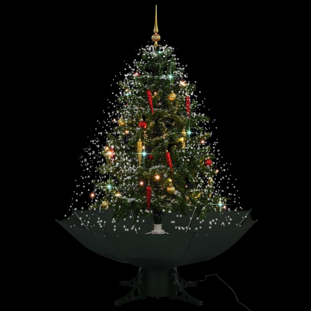 Vidaxl Weihnachtsbaum schneit mit Regenschirm 140 cm Grün