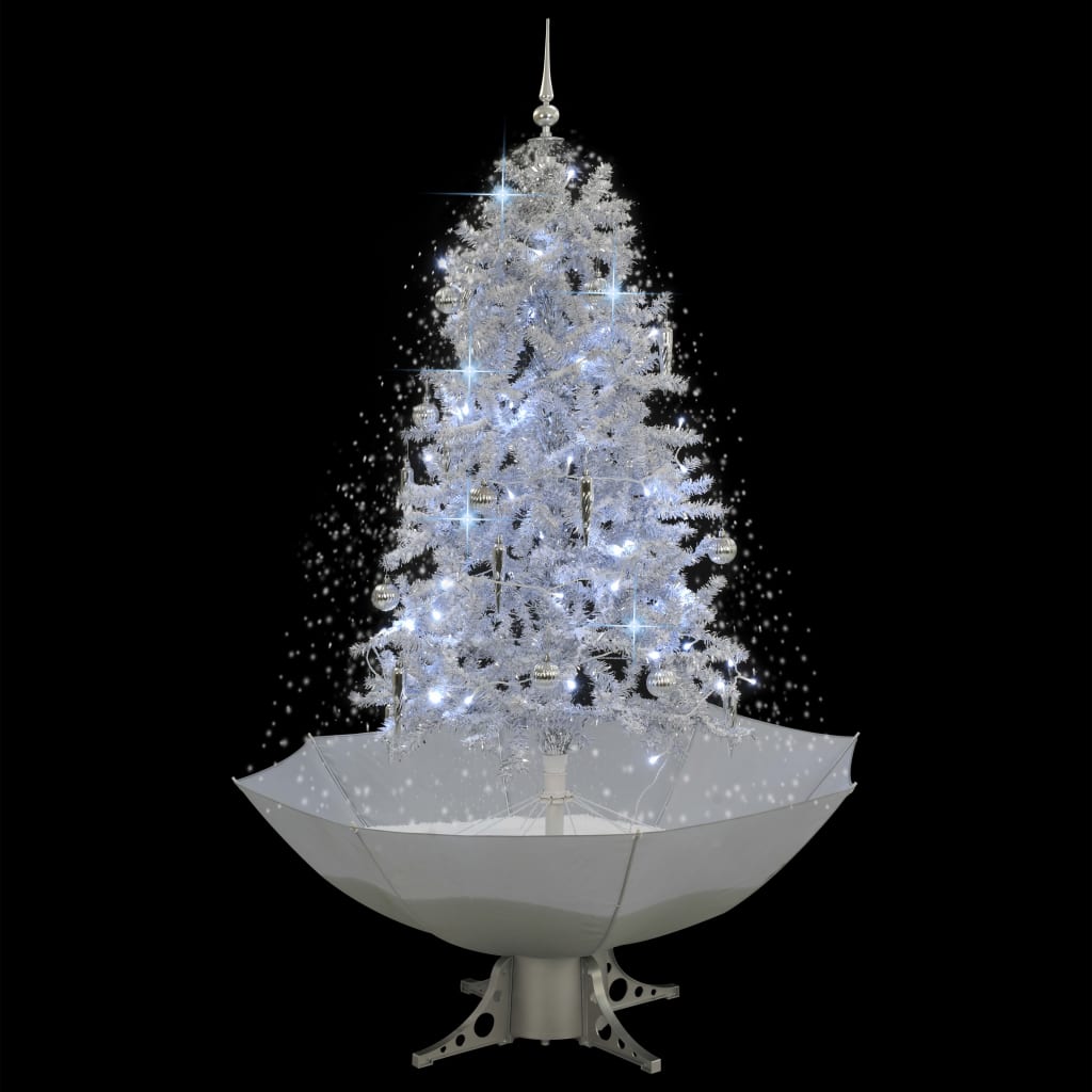 Vidaxl Weihnachtsbaum schneit mit Regenschirme 170 cm Weiß