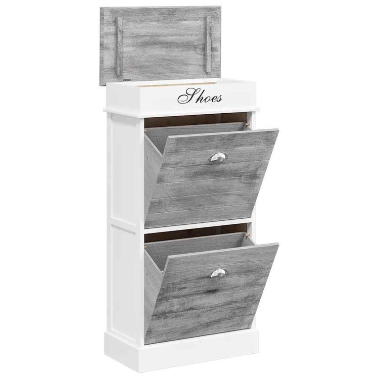 Vidaxl Schuhschrank 50x28x98 cm Paulowniahout Grau
