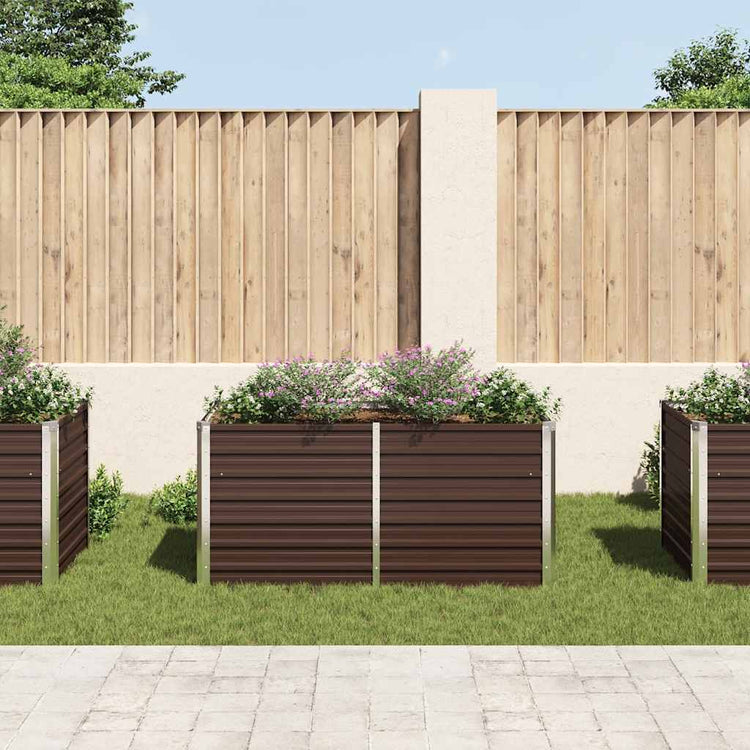 Vidaxl -Pflanzer erhöht 160 x 80 x 77 cm verzinkter Stahlbraun