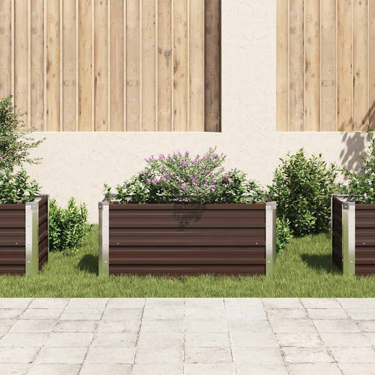 VIDAXL -Pflanzer eingefügt 100x40x45 cm verzinkter Stahlbraun